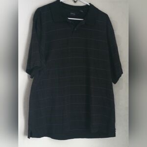 Arrow Shirt Men Large Black Striped Office Academia Casual Church Any Occasion